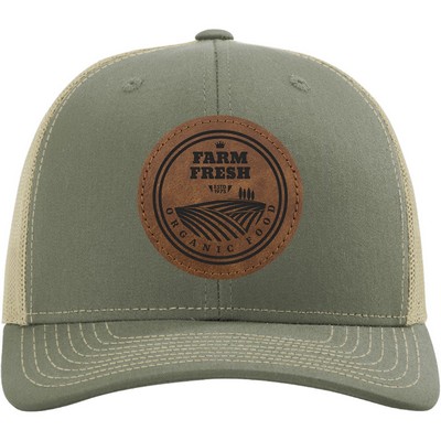 Richardson 112RE Recycled Trucker Hat w/Leatherette Adhesive Patches or Embroidery